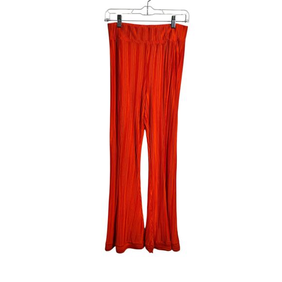 Free People Movement Pant Women S Orange Crinkle Pullon Flair Boho Athleisure - Picture 1 of 10
